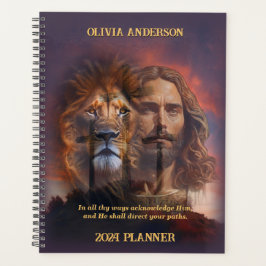 Agenda Personalizado Planner Jesus Lion fondo cruz al ata