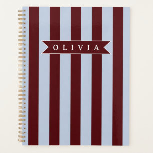 Agenda Personalizado Preppy Miel Azul Raya de Cabaña