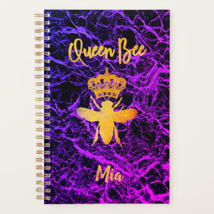 Agenda Personalizado QUEEN BEE Oro Púrpura Negro Sin fec
