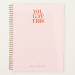 Agenda Personalizado Retro Planeador de Tipografía Roja R<br><div class="desc">Personalizado Retro Planeador de Tipografía Roja Rosa</div>
