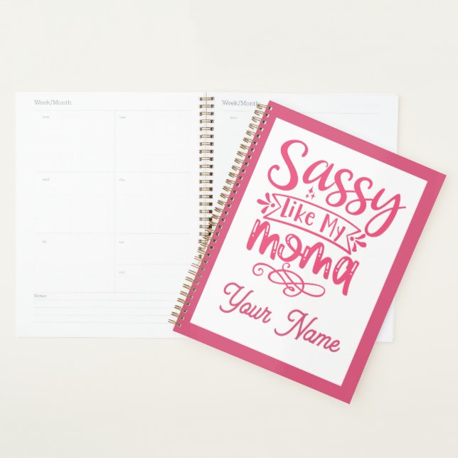 Agenda Personalizado Rosa "Mamá Sassy"  (Demostración)