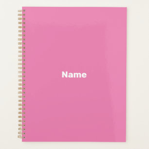 Agenda personalizado rosa minimalista año de texto monogr