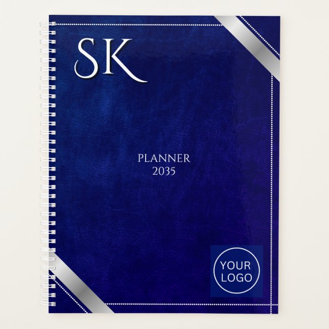 Agenda Personalizado Royal Blue Leather 2026 (Anverso)