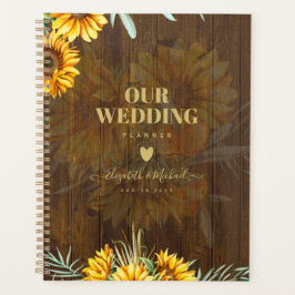 Agenda Personalizado Rustic Sunflowers Pampas Grass Boda