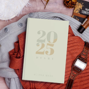 Agenda Personalizado Sage Green Minimal 2025 Calendar Pla
