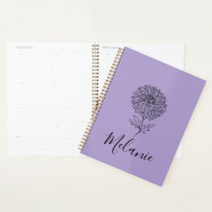 Agenda Personalizado Setiembre Aster Nace Regalo de flore