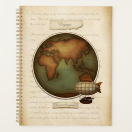 Agenda Personalizado Steampunk del mapa de hemisferios or