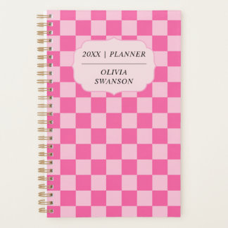 Agenda Personalizado Tablero de Damas Rosa Nombre Persona