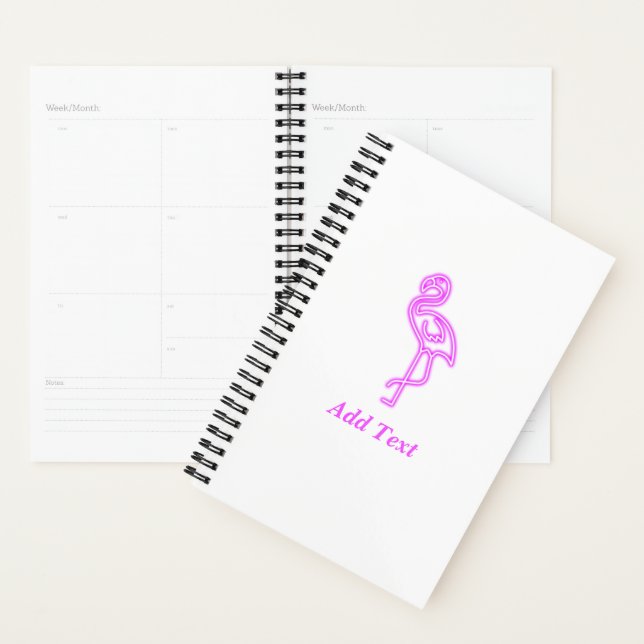 Agenda Personalizado texto neón color rosa flamingo logot (Demostración)