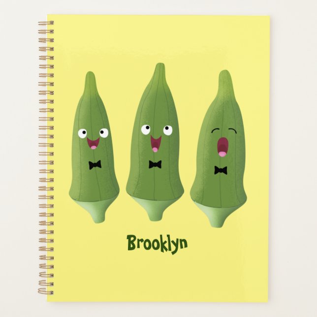 Agenda Personalizado vegetal de okra cantante (Anverso)