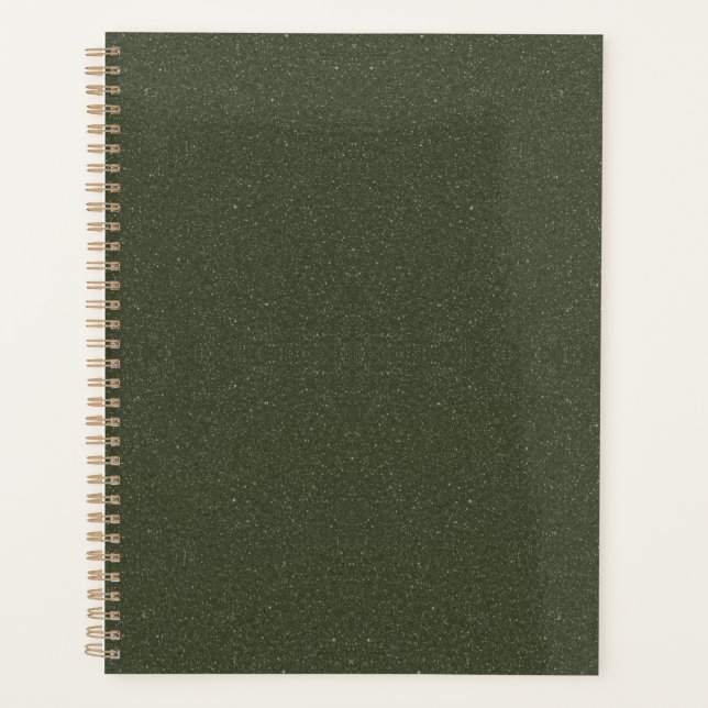 Agenda Personalizado verde de Moss texturizado planeador  (Anverso)