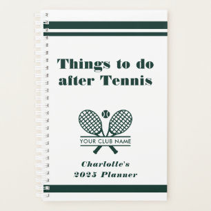 Agenda Personalizado Verde de Tennis Club Name Team Playe
