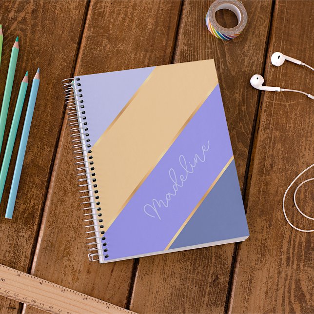 Agenda Personalizado Violet Blue Purple Yellow Gold Strip (Subido por el creador)