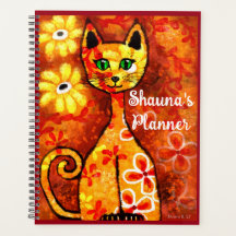 Personalizado Whimsical Retro Kitty Cat Naranja Re
