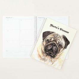 Agenda Personalizar el pug acuarela