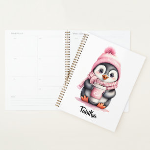 Agenda Personalizar Navidades de pingüino rosado