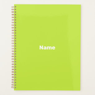 Agenda personalizar, personalizar nombre lime verde blanc