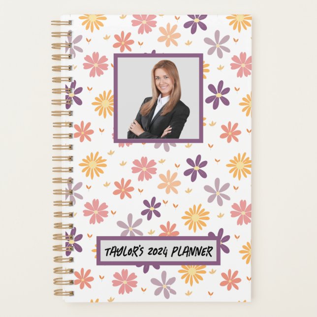 Agenda personalizar Útil Cute Floral Semanal Mensual (Anverso)