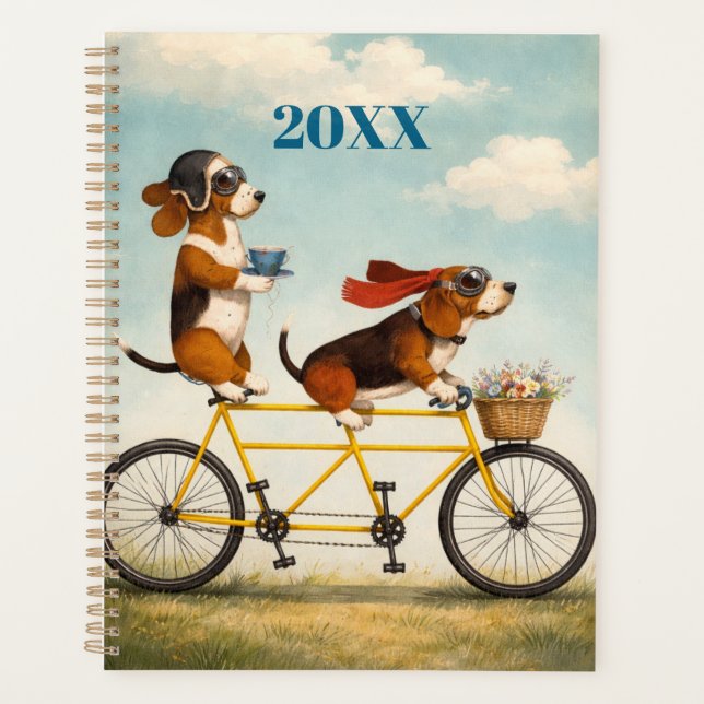 Agenda Personalized Basset Hound Tandem Planner (Anverso)