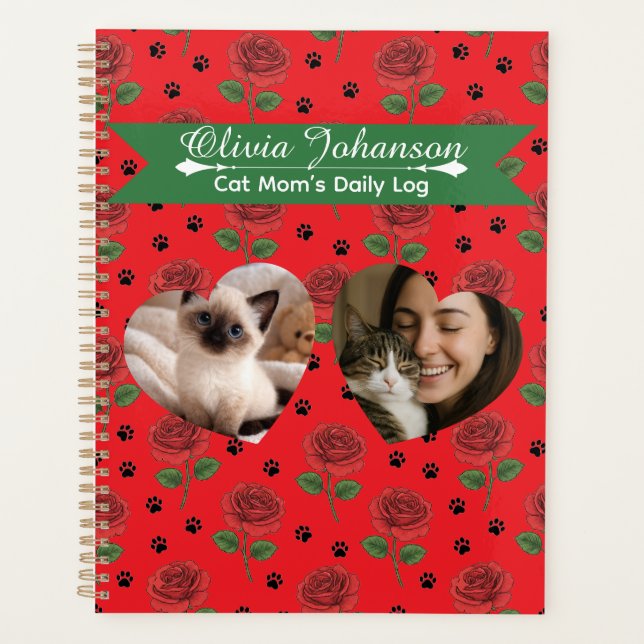 Agenda Personalized Cat Mom's Photo and Name  (Anverso)