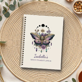 Agenda Personalized Celestial Moth & Moon Phases Witchy