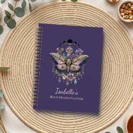 Agenda Personalized Celestial Moth & Moon Phases Witchy