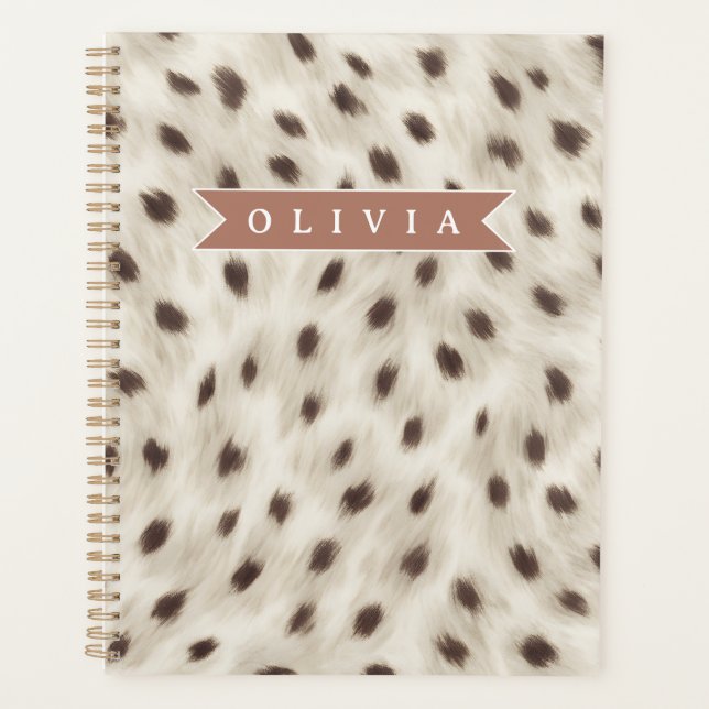 Agenda Personalized Chic Neutral Leopard Animal Print (Anverso)