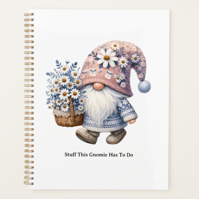 Agenda Personalized Cute Daisy Flower Gnome Women's (Anverso)