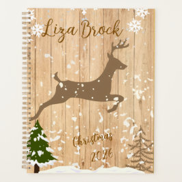 Agenda Personalized doe Christmas bauble wooden backgroun