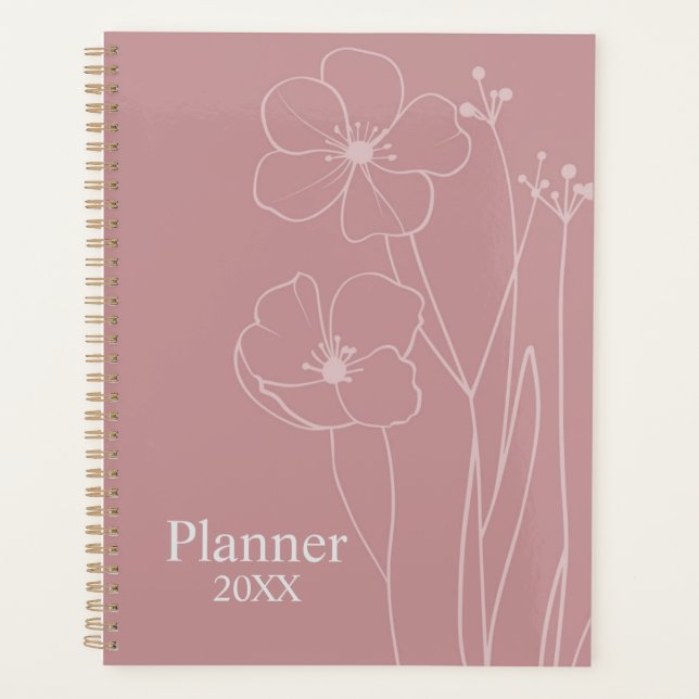 Agenda Personalized Floral Planner  (Anverso)