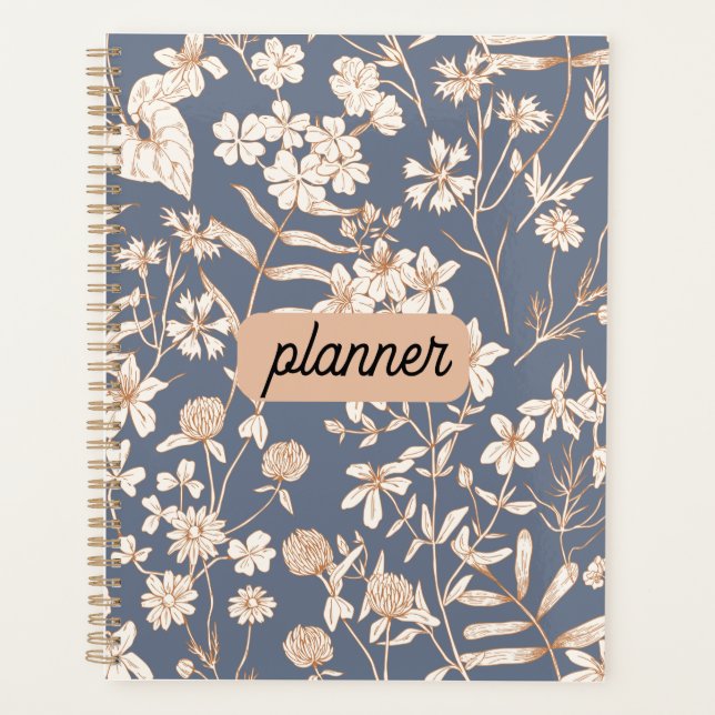Agenda Personalized Floral Planner (Anverso)