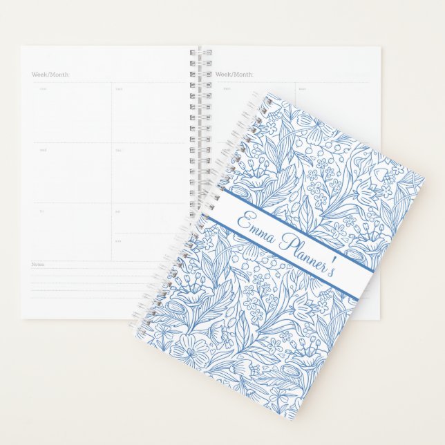 Agenda Personalized Floral Planner with Name (Demostración)