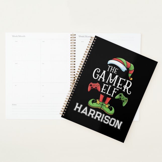 Agenda Personalized Gamer Elf Christmas Video Gaming  (Demostración)
