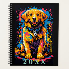 Agenda Personalized Golden Retriever Color Splash Planner