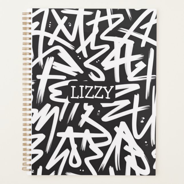 Agenda Personalized Graffiti Name Pattern — Custom Urban (Anverso)