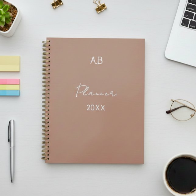 Agenda Personalized Initials Planner - Minimalist Coffee  (Subido por el creador)