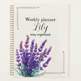 Agenda Personalized Lavender Planner Weekly Floral