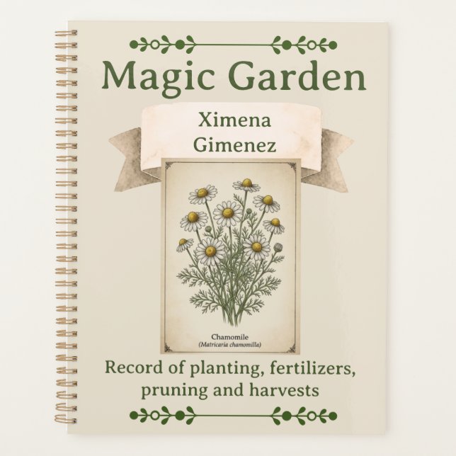 Agenda Personalized Magic Garden Journal - Chamomile  (Anverso)