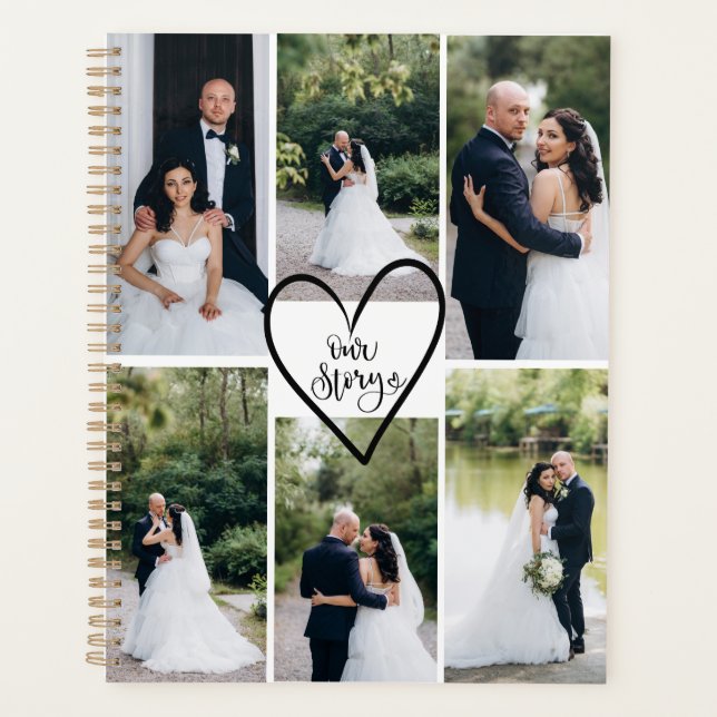 Agenda Personalized Modern Elegant Wedding Photo  (Anverso)