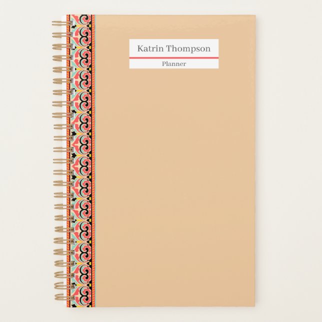 Agenda Personalized mom birthday Indien Beige minimalism (Anverso)