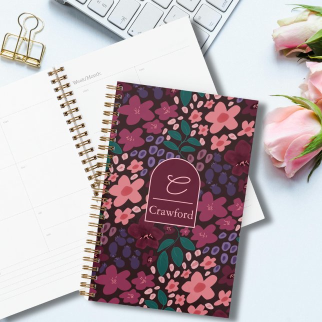 Agenda Personalized Monogram Moody Floral (Moody Floral Personalized Planner)