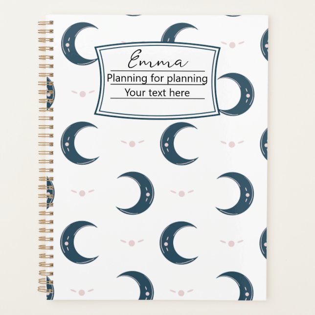 Agenda Personalized Moon Pattern Planner 8.5x11 (Anverso)