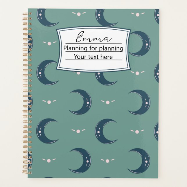Agenda Personalized Moon Pattern Planner 8.5x11 (Anverso)