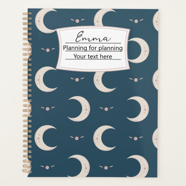 Agenda Personalized Moon Pattern Planner 8.5x11 (Anverso)