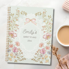 Agenda Personalized Name 2026 Weekly Monthly Floral