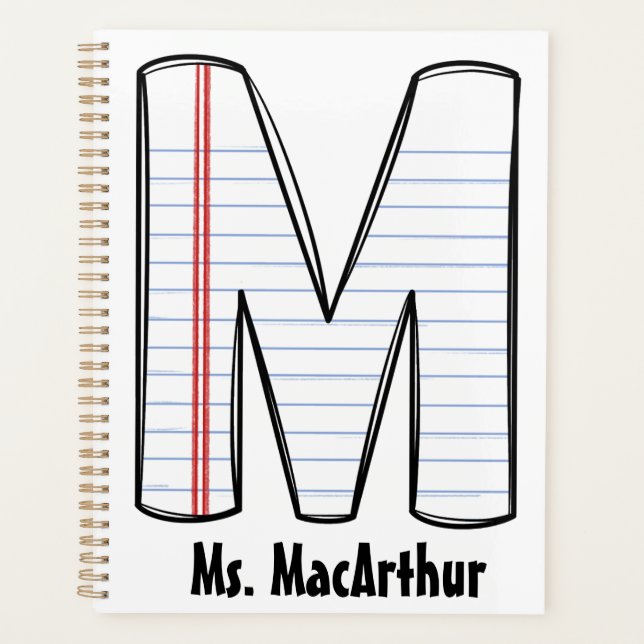 Agenda Personalized PE Teacher Planner with Initial (Anverso)