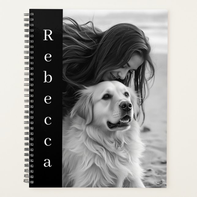 Agenda Personalized Photo and Name Black and White (Anverso)