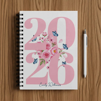Agenda Personalized Pink Rose