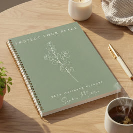 Agenda Personalized Protect Your Peace 2026 Sage Green