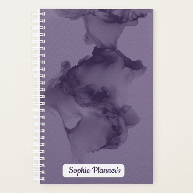Agenda Personalized Purple Watercolor Planner (Anverso)